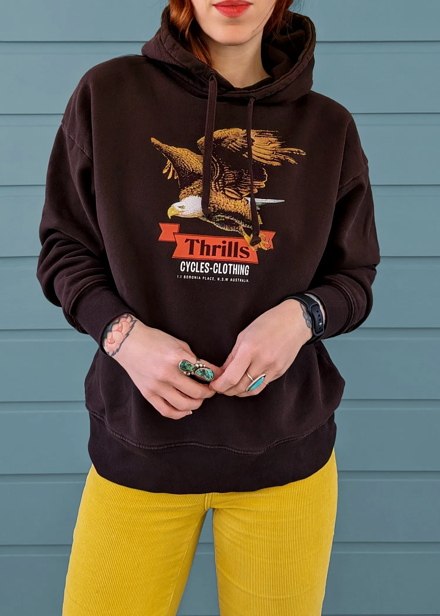 Postal Brown Motorcycle Slouch Hoodie