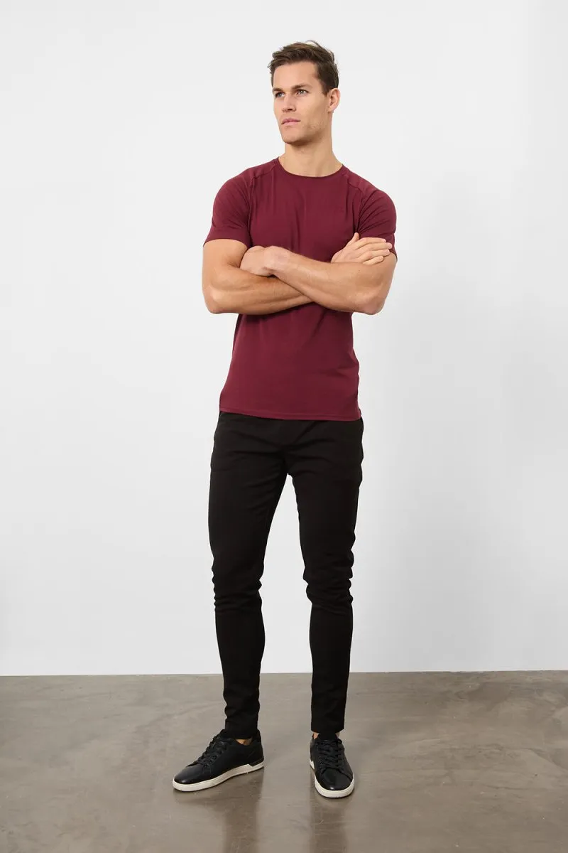 Premium Muscle Fit T-Shirt in Burgundy