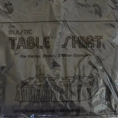 Premium Plastic Black Table Skirt 29" x 14" Reusable