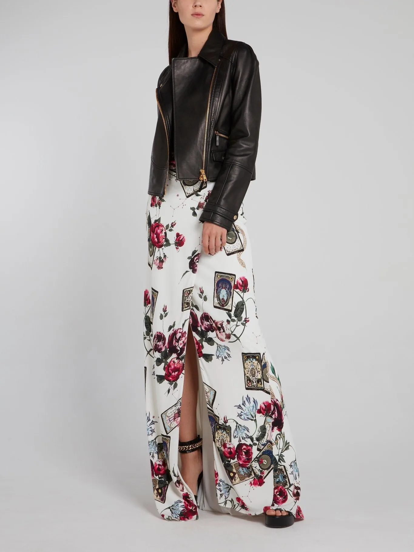 Printed Wrap Maxi Skirt