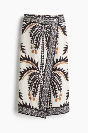 Printed wrap skirt
