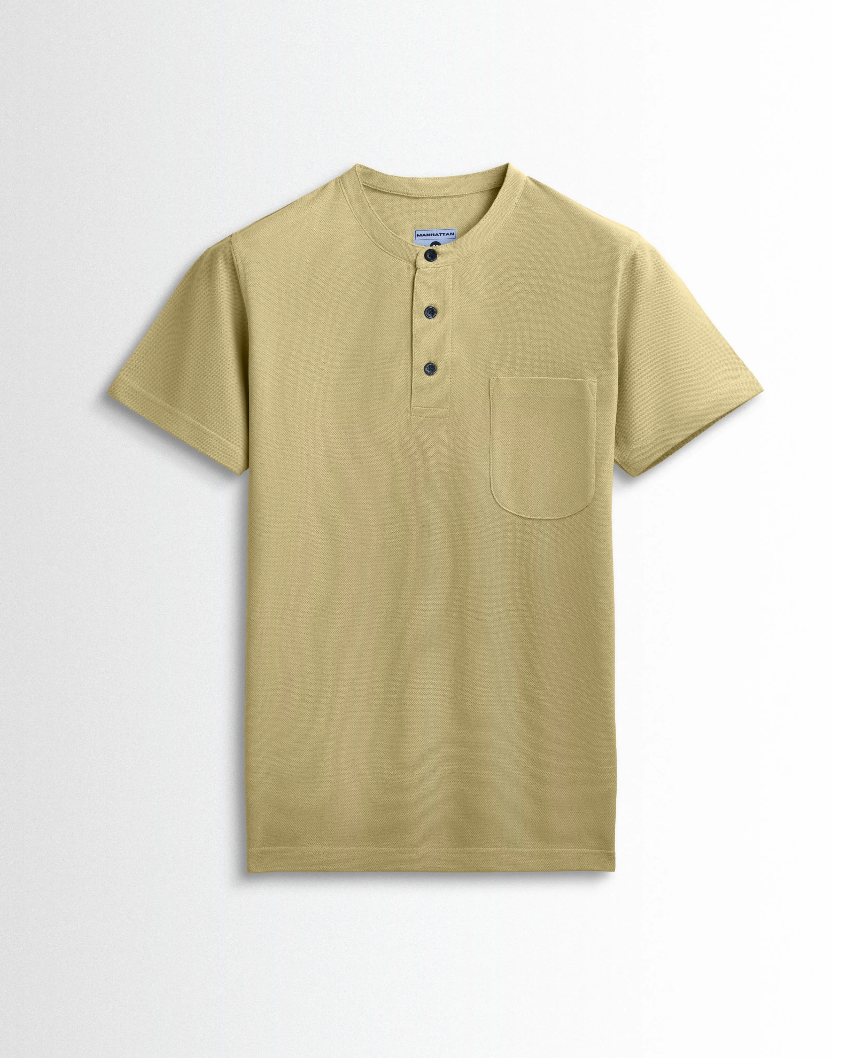Pure Cotton Henley Pocket T shirts (Beach)