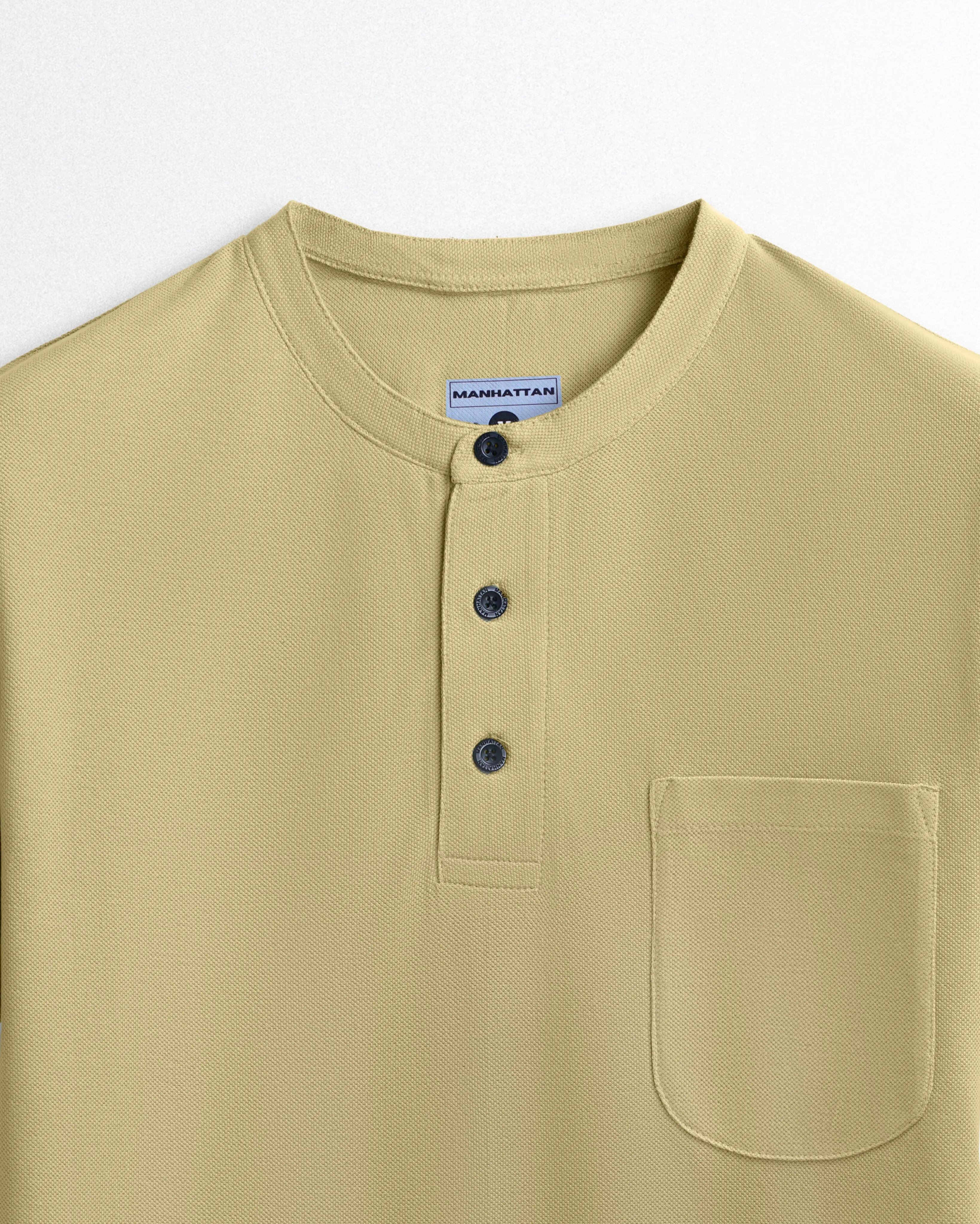 Pure Cotton Henley Pocket T shirts (Beach)