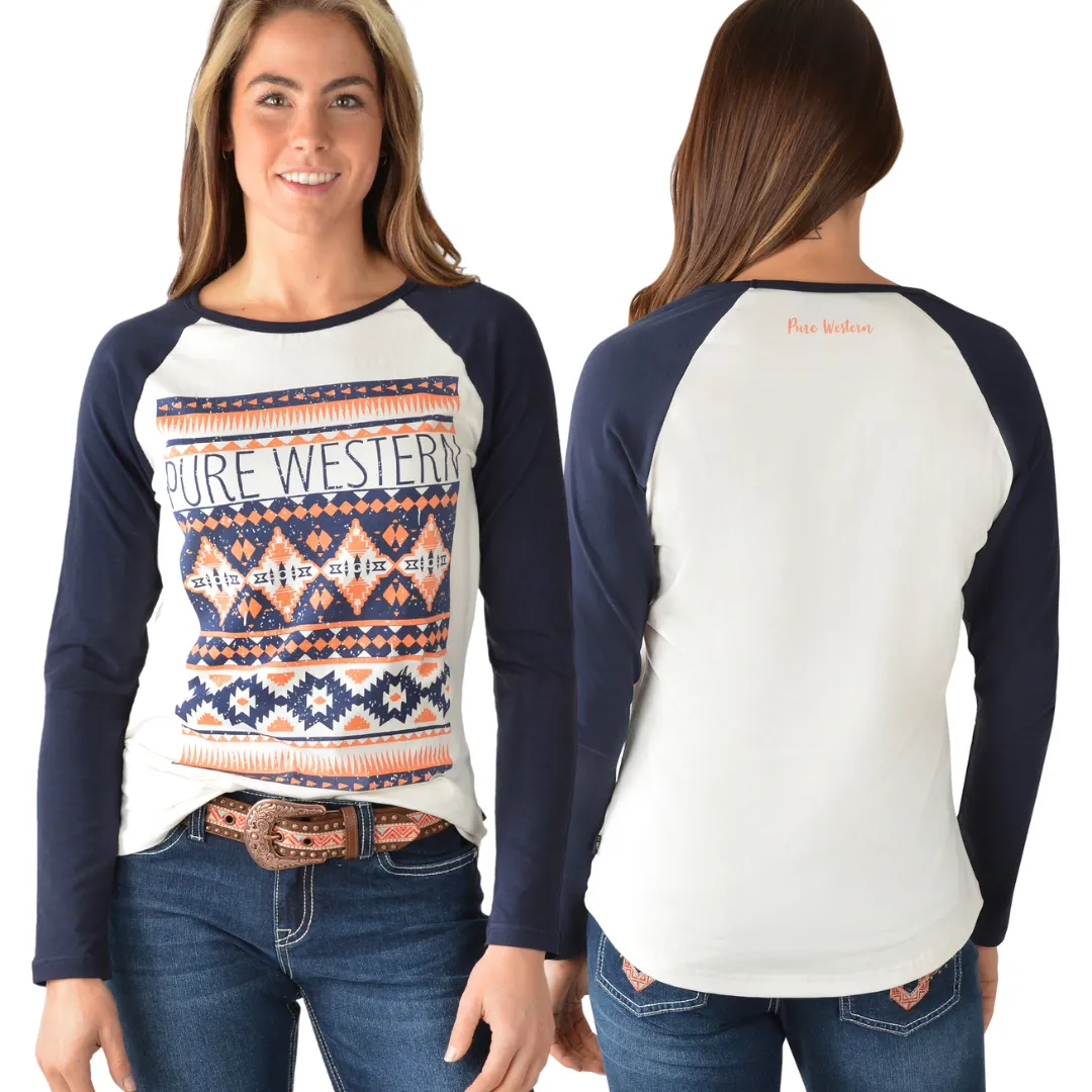 Pure Western Womens Jolene LS Raglan Tee