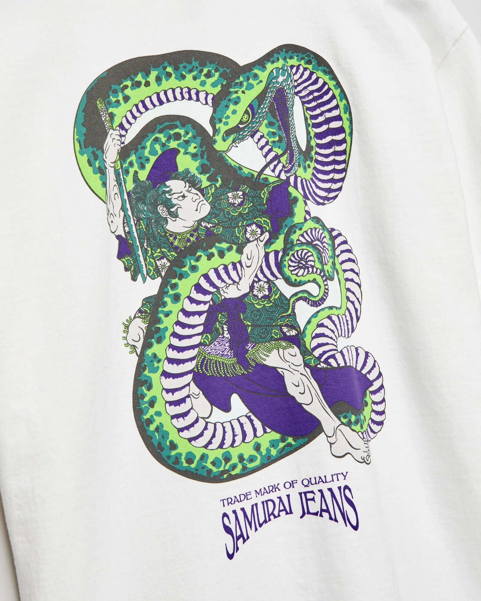 "Snake Slayer" Heavyweight Pocket T-Shirt in White