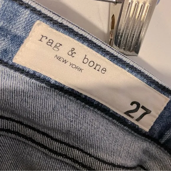 Rag &amp; Bone Dre Low Rise Distressed Slim Boyfriend Size 27 Jeans in Aviation Way
