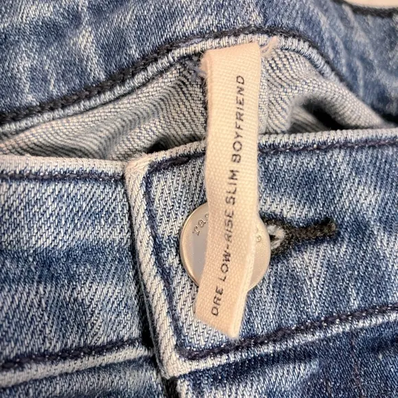 Rag &amp; Bone Dre Low Rise Distressed Slim Boyfriend Size 27 Jeans in Aviation Way