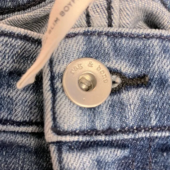 Rag &amp; Bone Dre Low Rise Distressed Slim Boyfriend Size 27 Jeans in Aviation Way