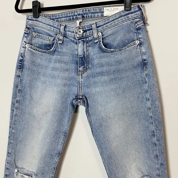 Rag &amp; Bone Dre Low Rise Slim Boyfriend Jeans in Stella Distressed