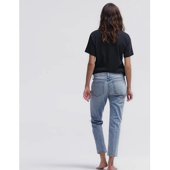 Rag &amp; Bone Dre Low Rise Slim Boyfriend Jeans in Stella Distressed