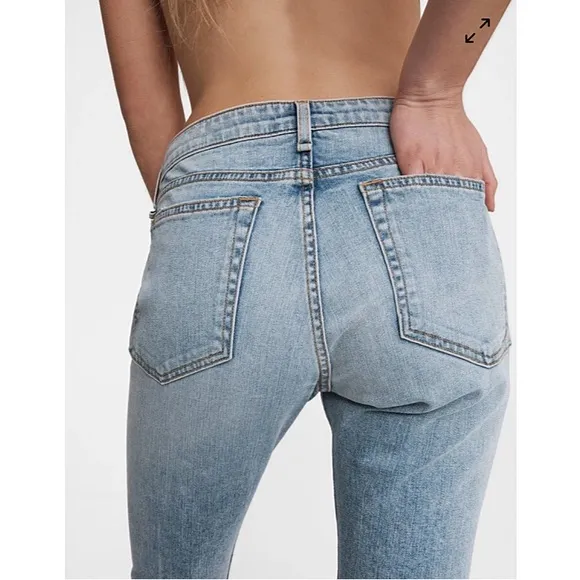 Rag &amp; Bone Dre Low Rise Slim Boyfriend Jeans in Stella Distressed