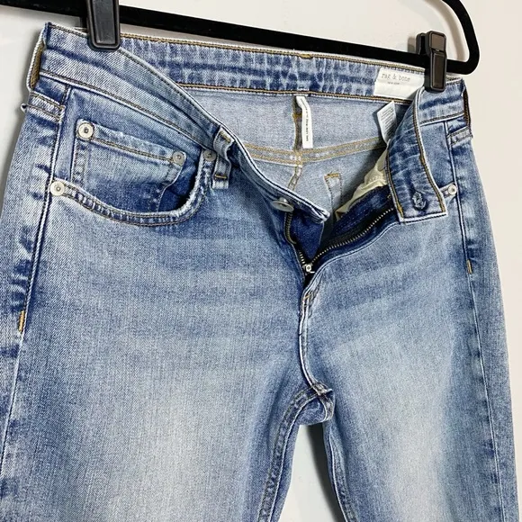Rag &amp; Bone Dre Low Rise Slim Boyfriend Jeans in Stella Distressed
