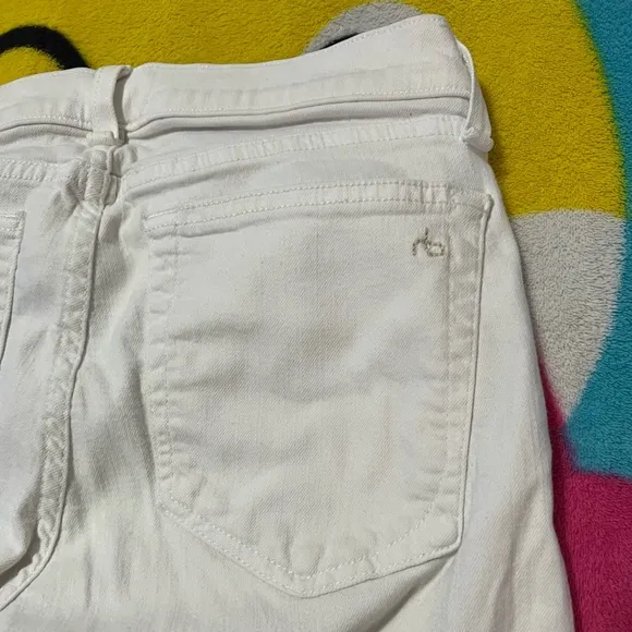Rag &amp; Bone The Dre Boyfriend Skinny Jeans Aged White​