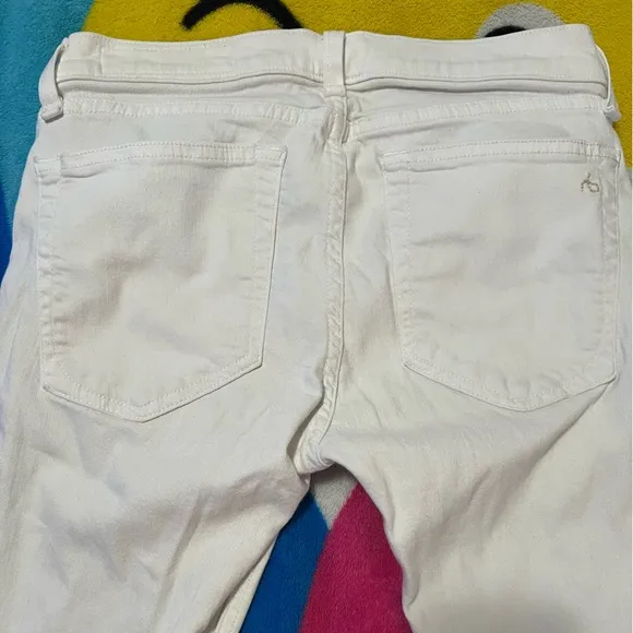 Rag &amp; Bone The Dre Boyfriend Skinny Jeans Aged White​