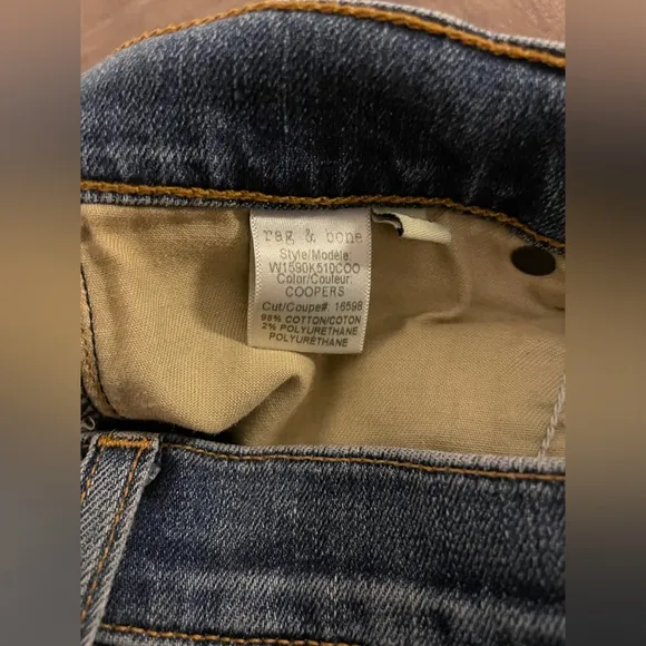 Rag &amp; Bone The Dre Low Rise Slim Boyfriend Blue Jeans in Coopers