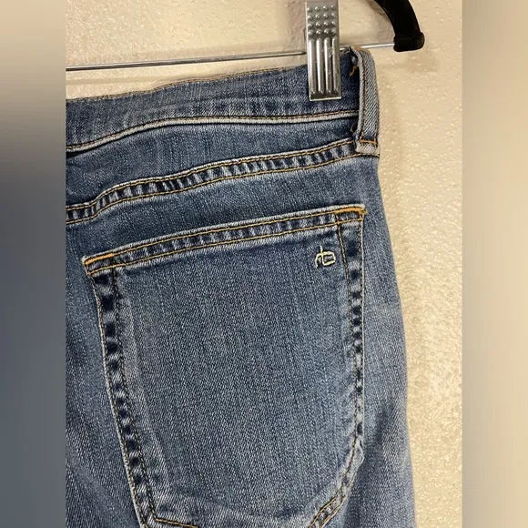 Rag &amp; Bone The Dre Low Rise Slim Boyfriend Blue Jeans in Coopers