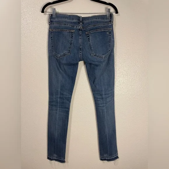 Rag &amp; Bone The Dre Low Rise Slim Boyfriend Blue Jeans in Coopers