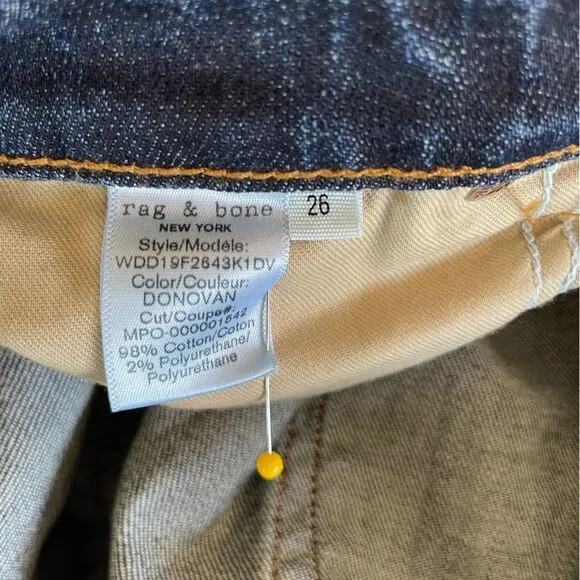 rag &amp; bone Dre Low-Rise Slim Boyfriend Jeans Size 26