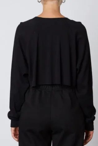 Raglan Rib Oversize Long Sleeve Crop Top