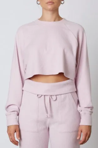 Raglan Rib Oversize Long Sleeve Crop Top