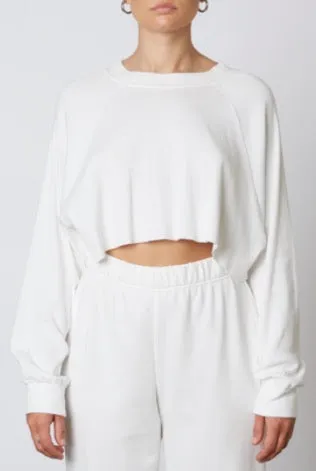Raglan Rib Oversize Long Sleeve Crop Top