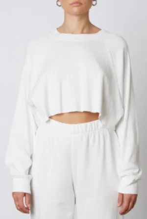 Raglan Rib Oversize Long Sleeve Crop Top