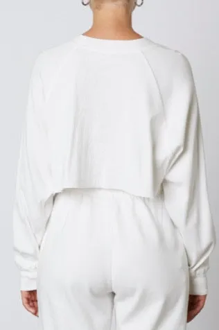 Raglan Rib Oversize Long Sleeve Crop Top