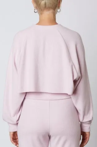 Raglan Rib Oversize Long Sleeve Crop Top