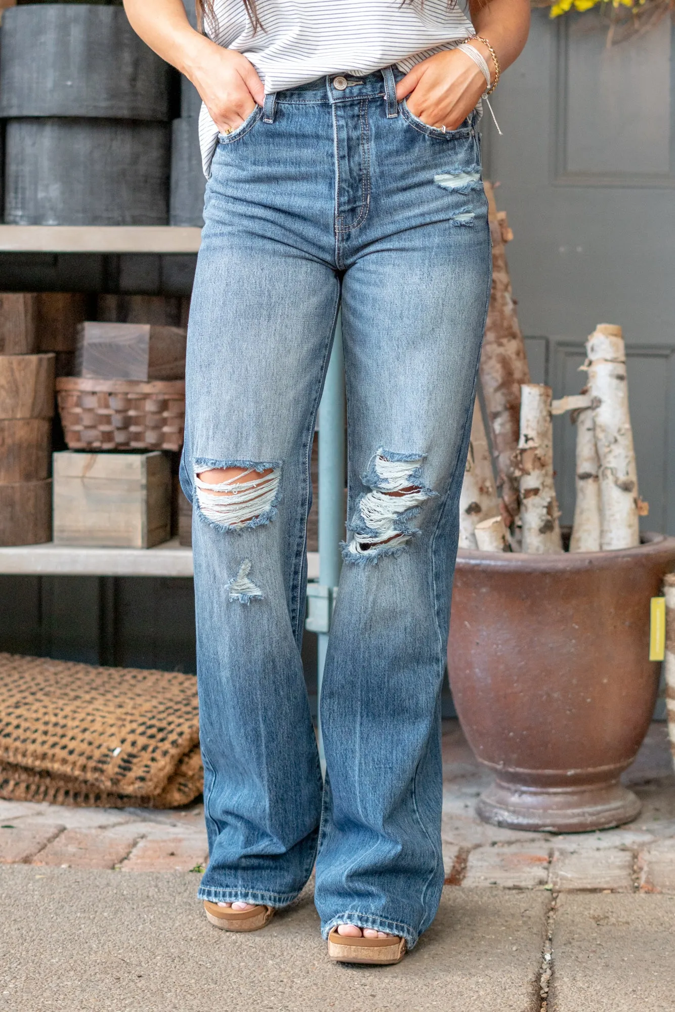 Rawlins High Rise Distressed 90s Flare