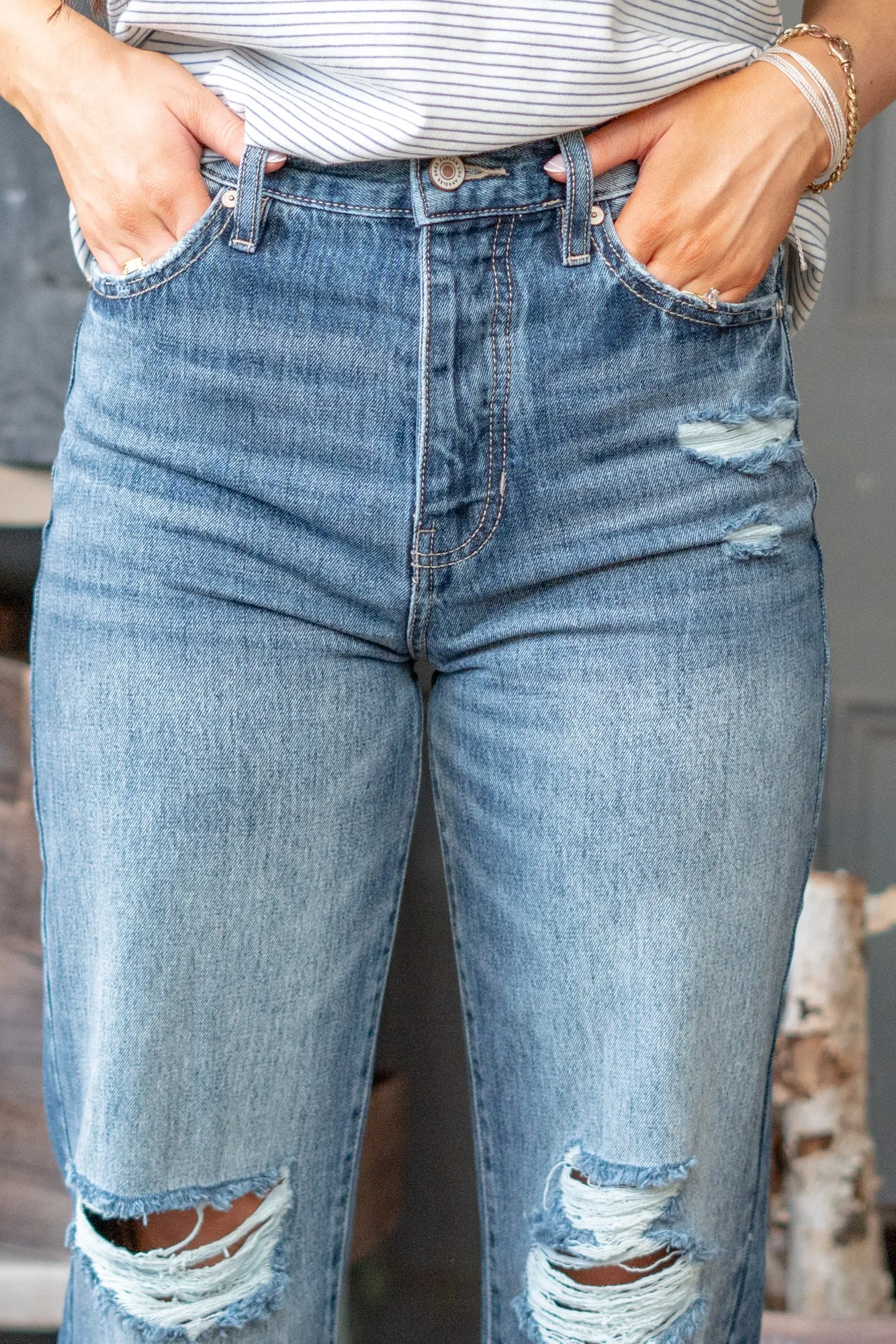Rawlins High Rise Distressed 90s Flare