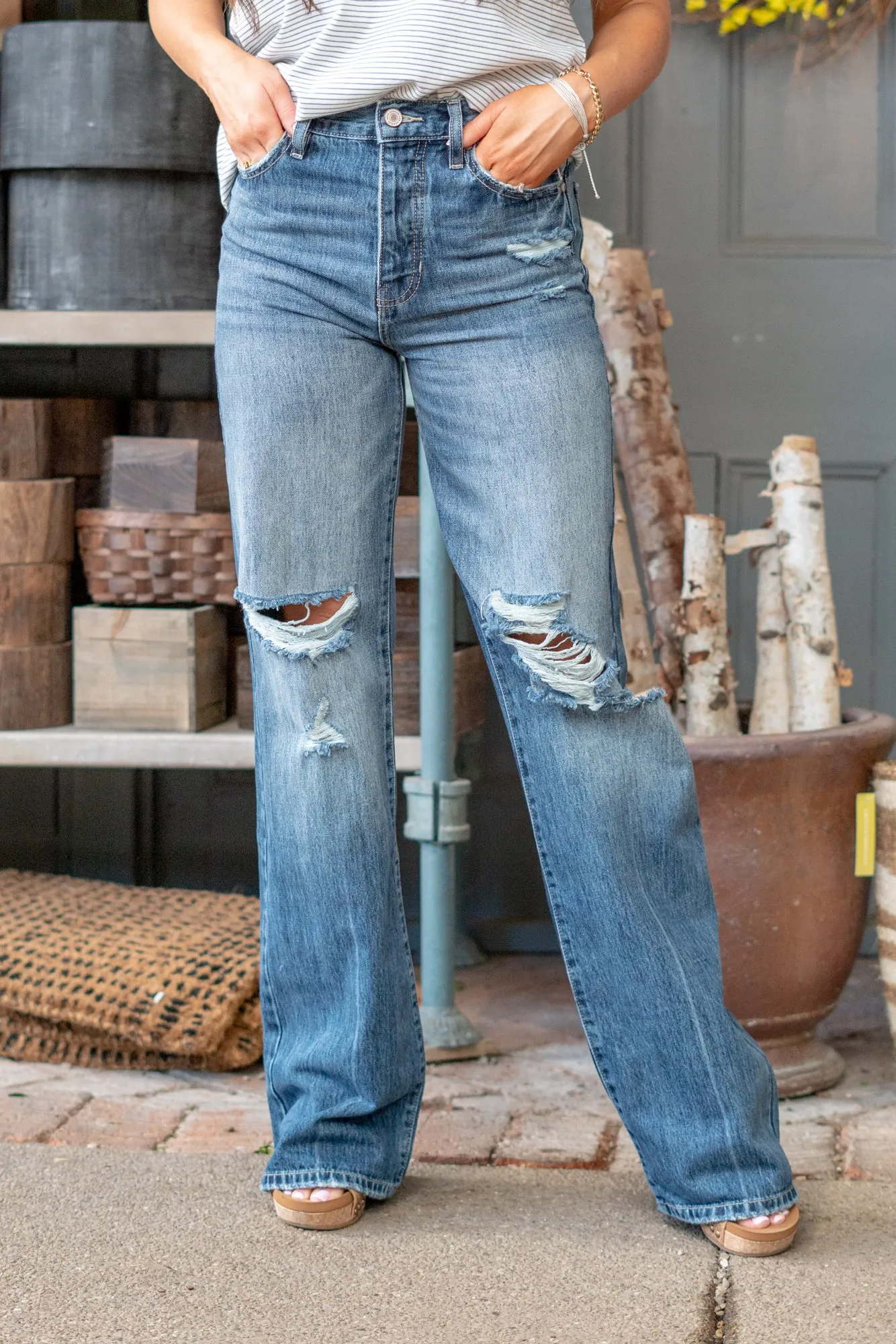 Rawlins High Rise Distressed 90s Flare