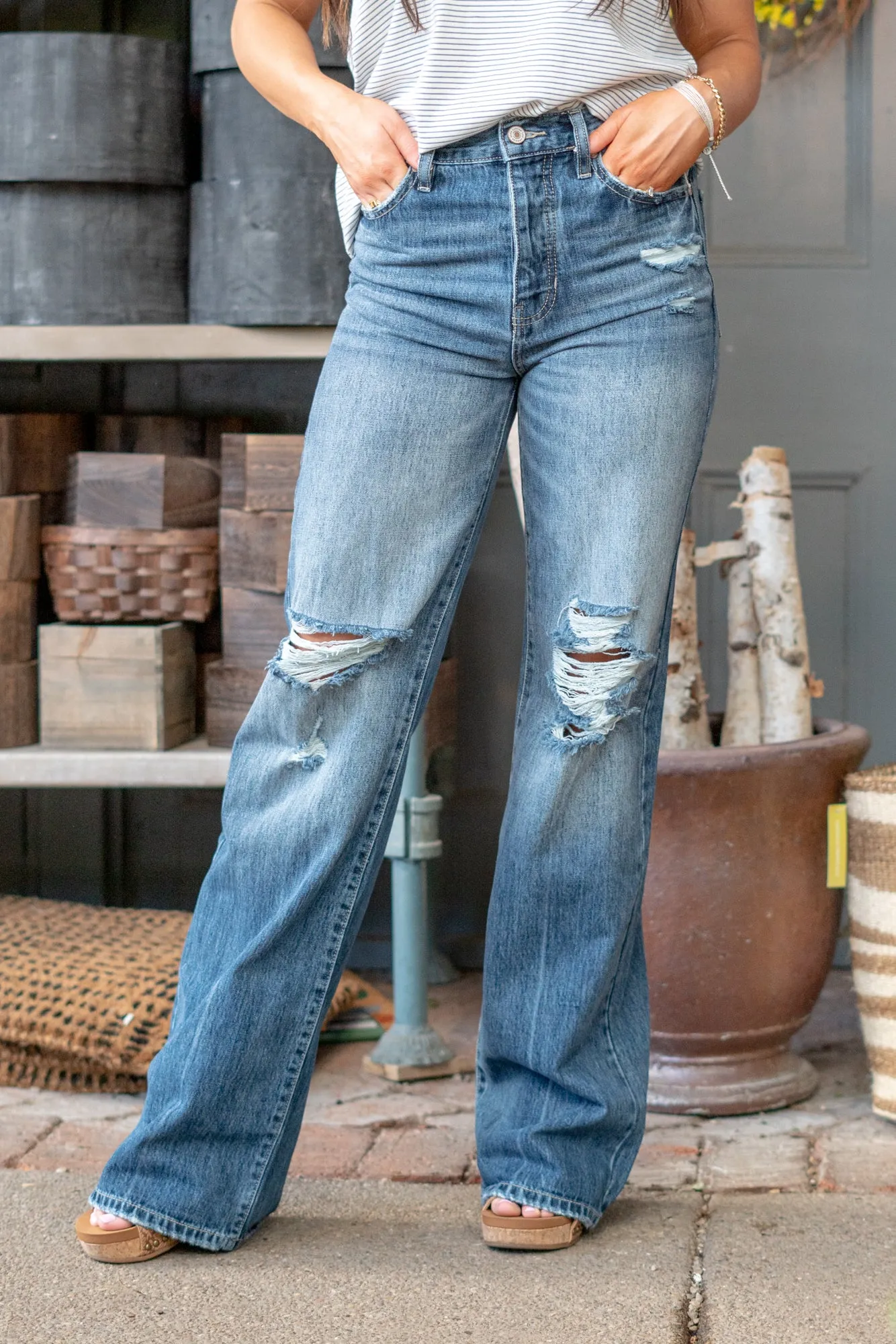 Rawlins High Rise Distressed 90s Flare