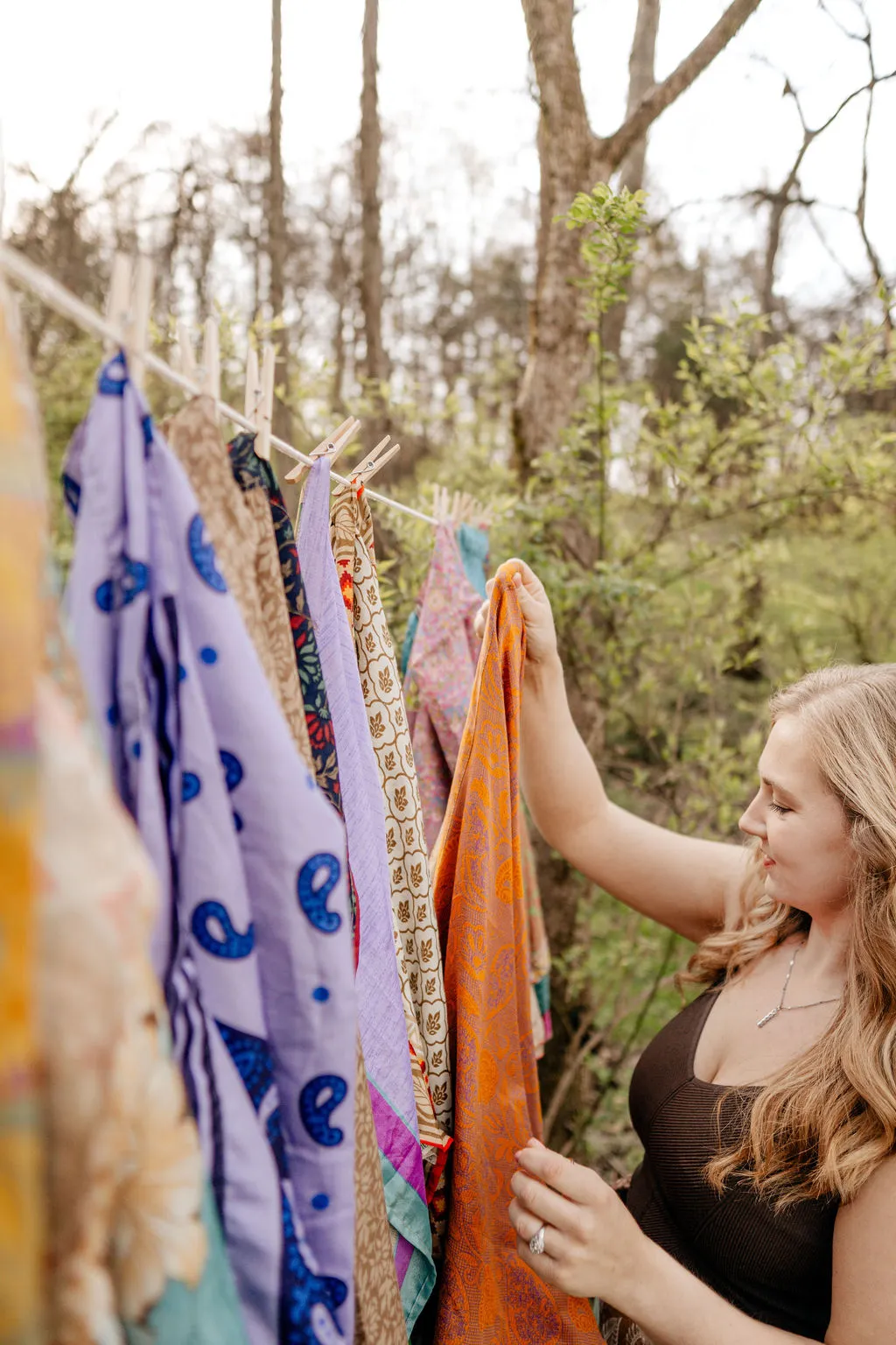 Regular Tea Length Up-Cycled Reversible Sari Wrap Skirt #13