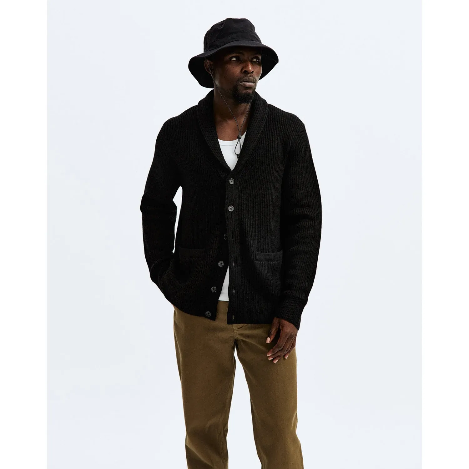 Reigning Champ Men Knit Vinnie Cardigan Black RC-6034-BLK