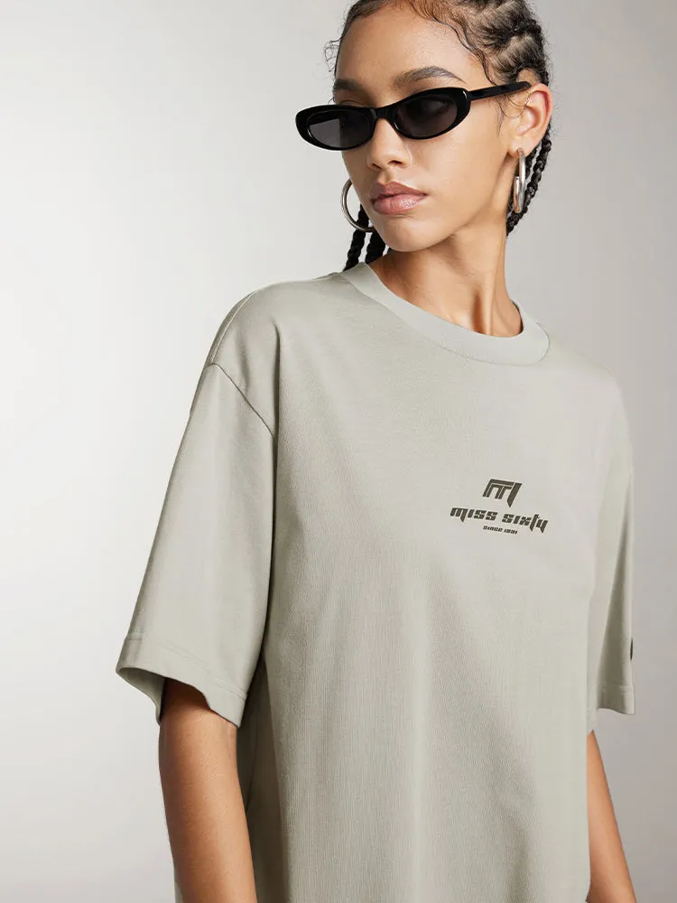 Relaxed Short Sleeves T-Shirt With Racing-Inspired Print