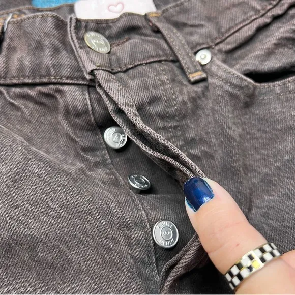 Revice Ex-Boyfriend Button Fly Jeans In The Mood Brown High Rise