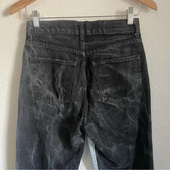 Revice Two Tone Ex Boyfriend Straight Leg Denim Jeans Blue &amp; Black Size 25