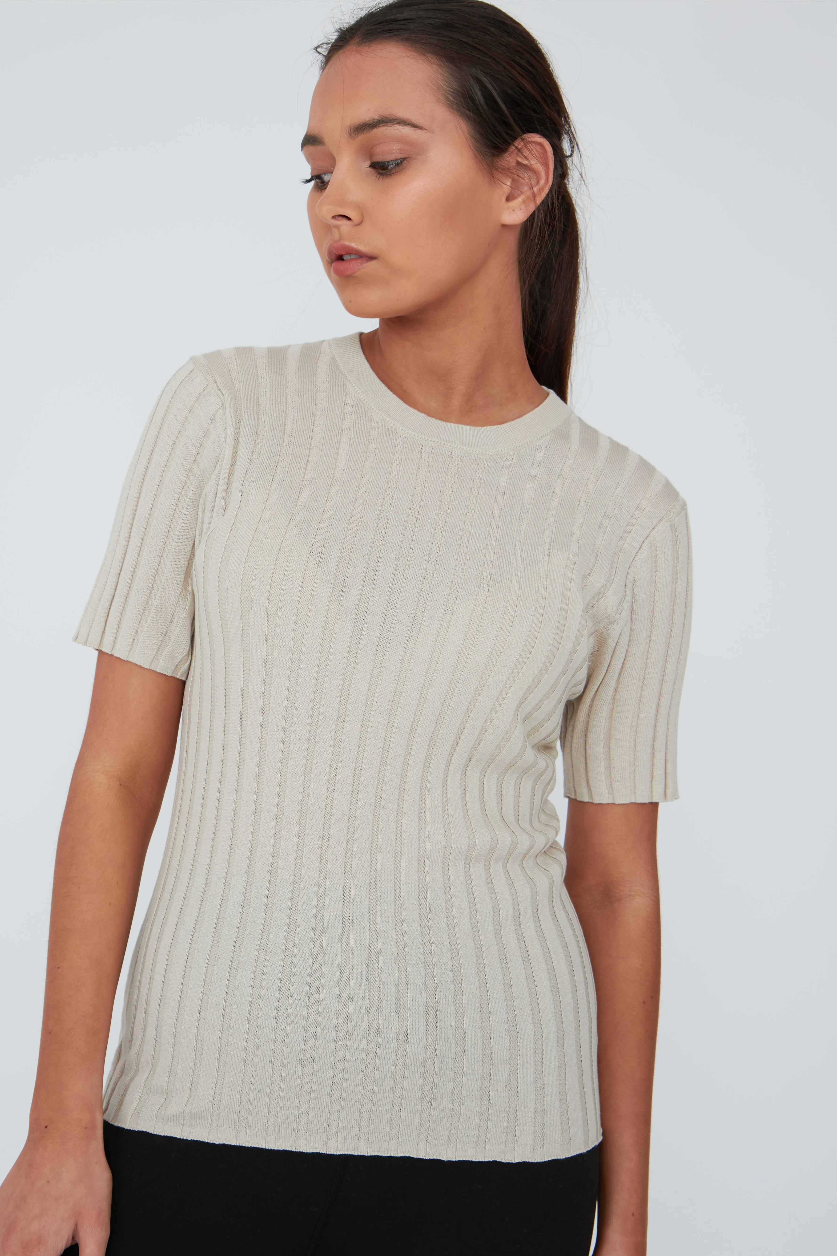 Revolve Knit Tee - Natural