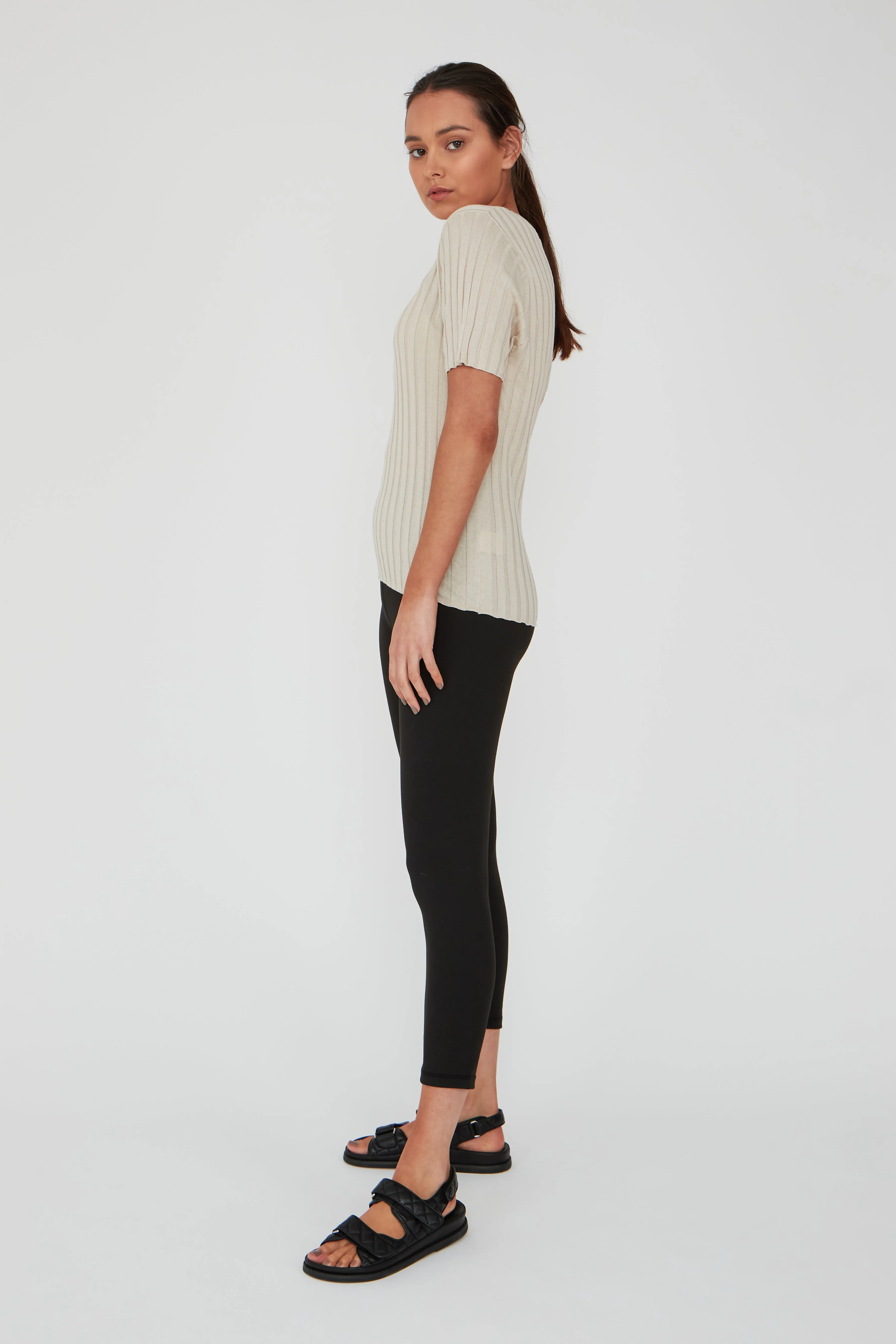 Revolve Knit Tee - Natural