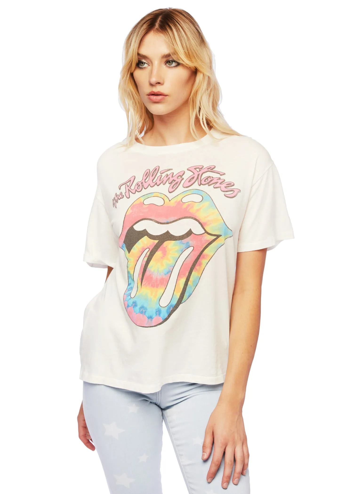 Rolling Stones Tie Dye Tongue Oversized Tee by Daydreamer LA