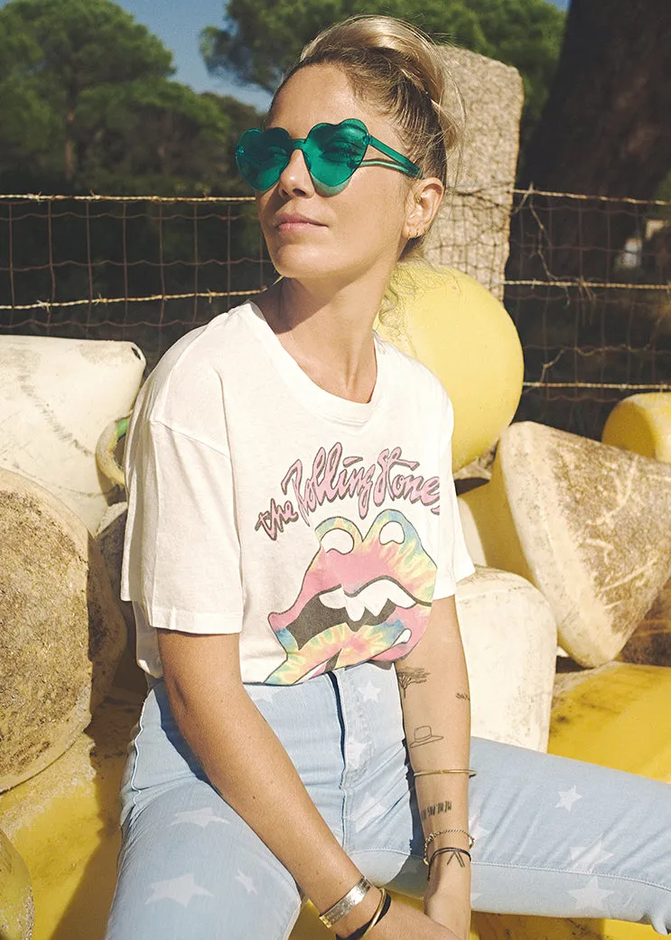 Rolling Stones Tie Dye Tongue Oversized Tee by Daydreamer LA