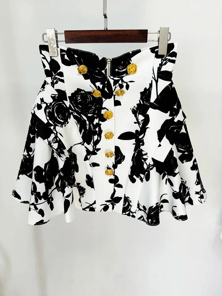 Rose Button Accent Mini Skirt | Dreamofthe90s