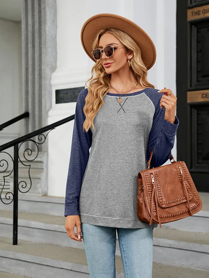 Round Neck Raglan Baseball Sleeve T-Shirt (4 Colors)