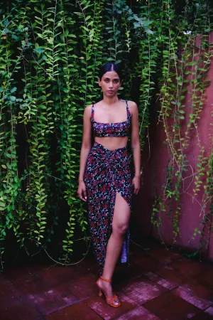Royal Poinciana Waist Defining Ruched Sarong Skirt