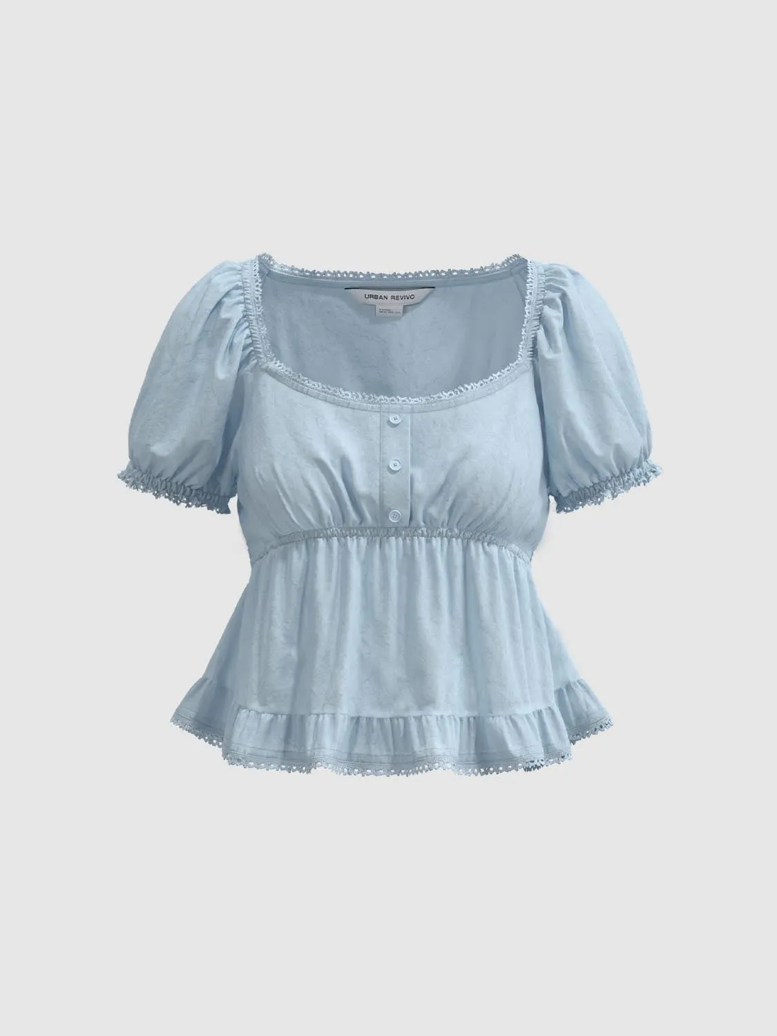 Ruffle Hem Overhead Blouses