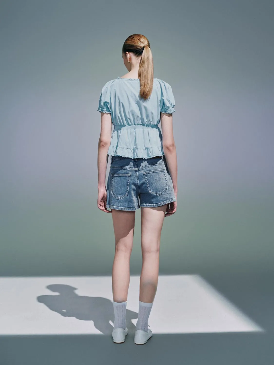 Ruffle Hem Overhead Blouses