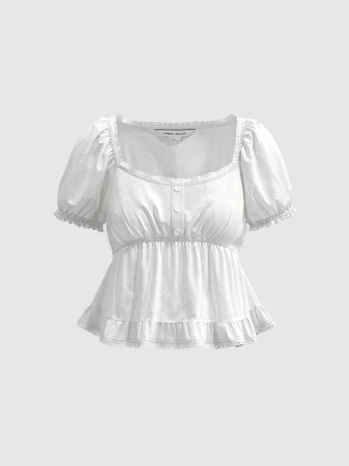 Ruffle Hem Overhead Blouses
