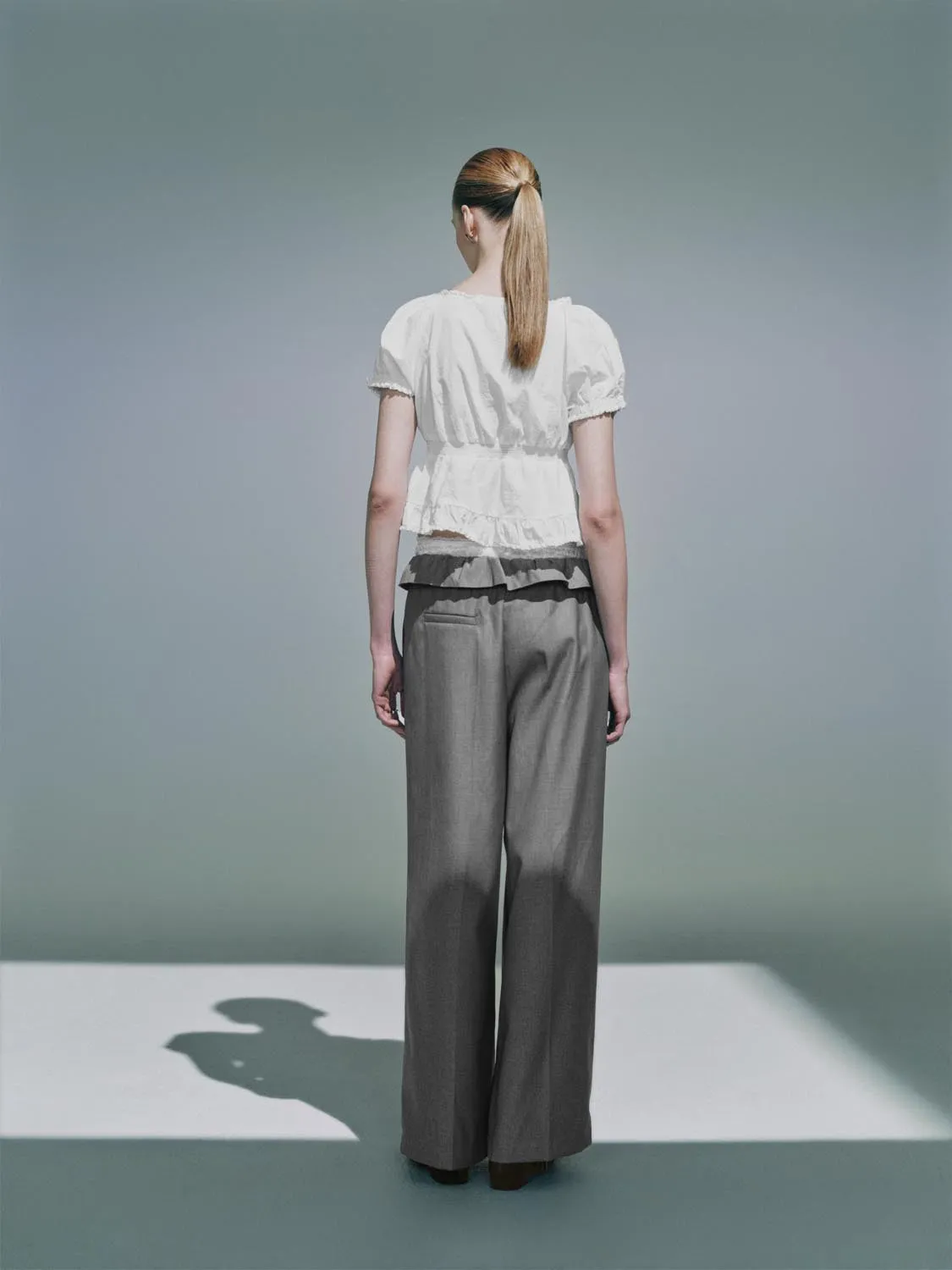 Ruffle Hem Overhead Blouses