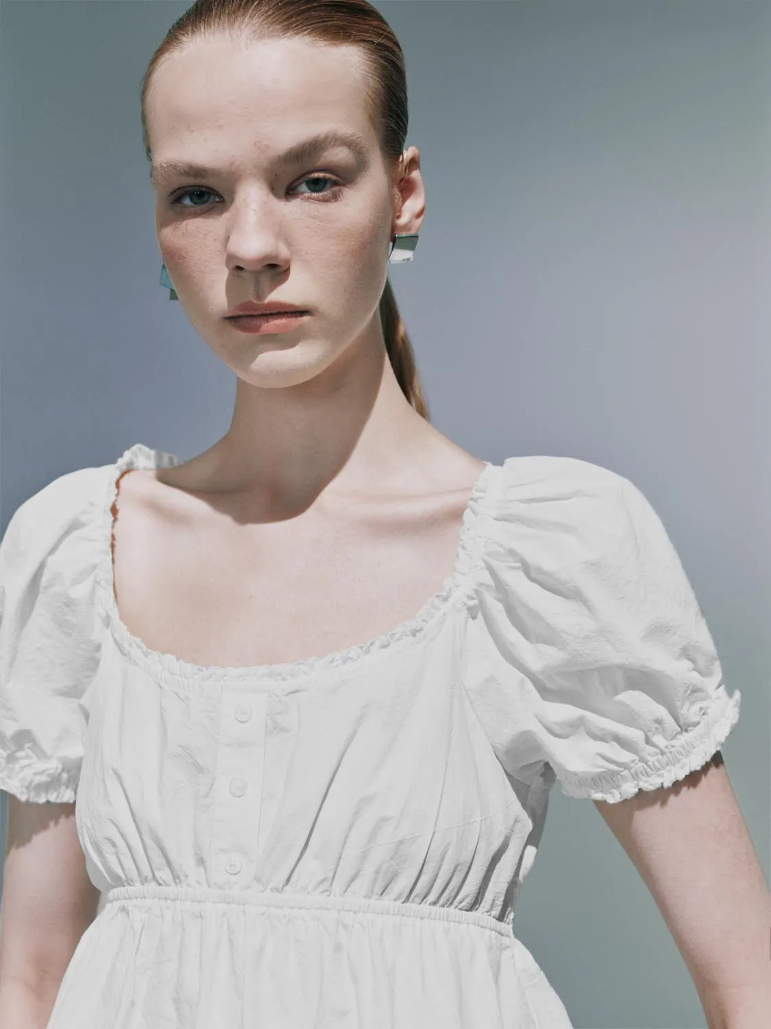 Ruffle Hem Overhead Blouses