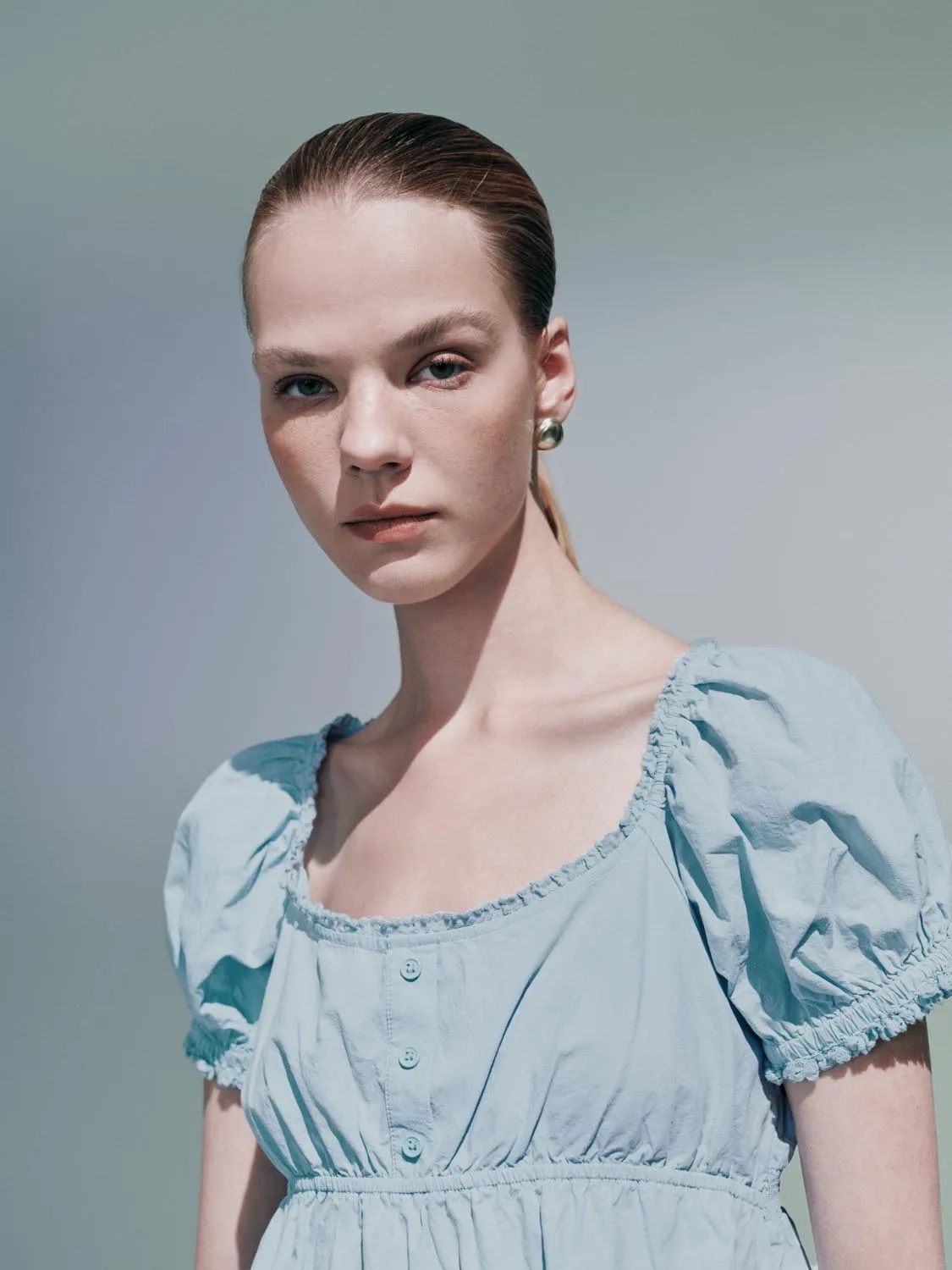 Ruffle Hem Overhead Blouses
